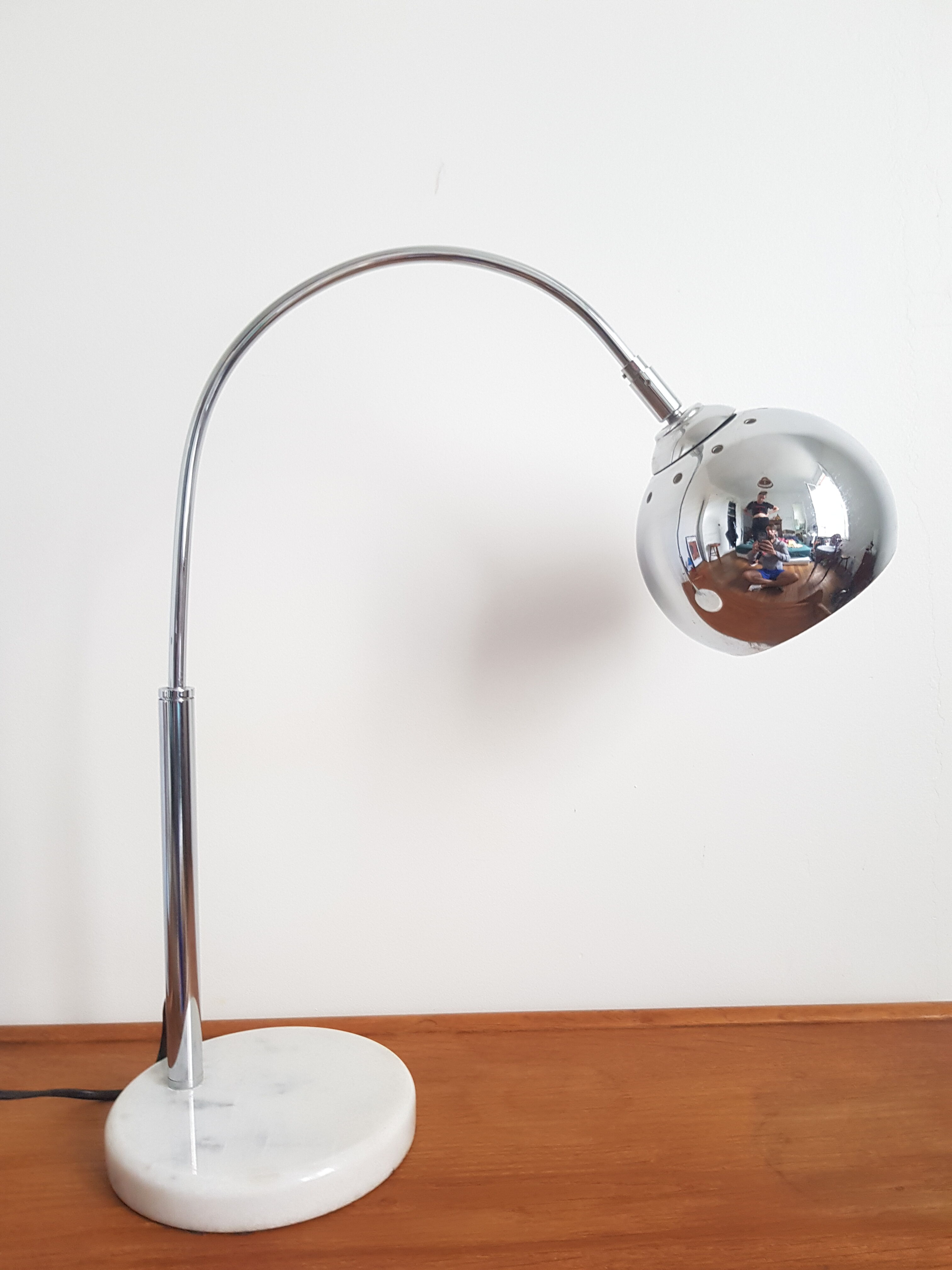 Vintage lamp chrome and marble