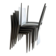 Ensemble de 6 chaises Bellini empilables en polypropylène gris clair, design italien de Mario Bellini