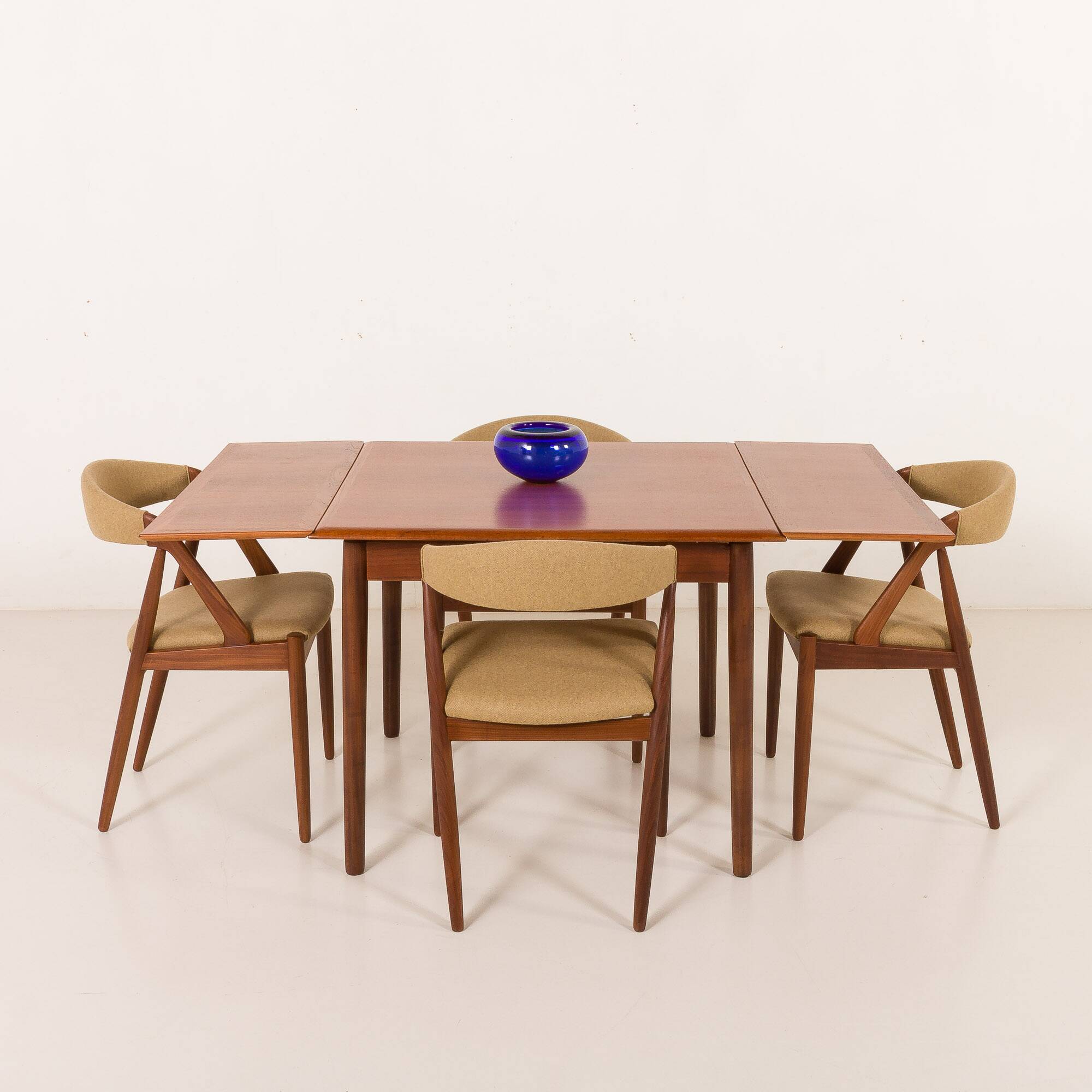Small Danish square teak dining table with extensions, 1960s