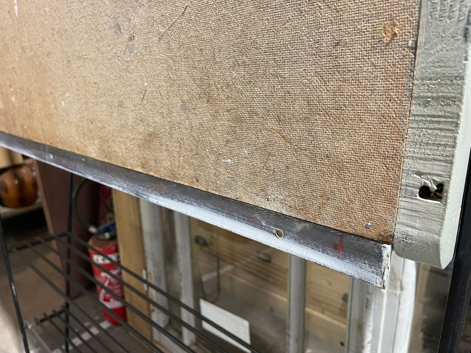 Vintage shelf in metal and wood