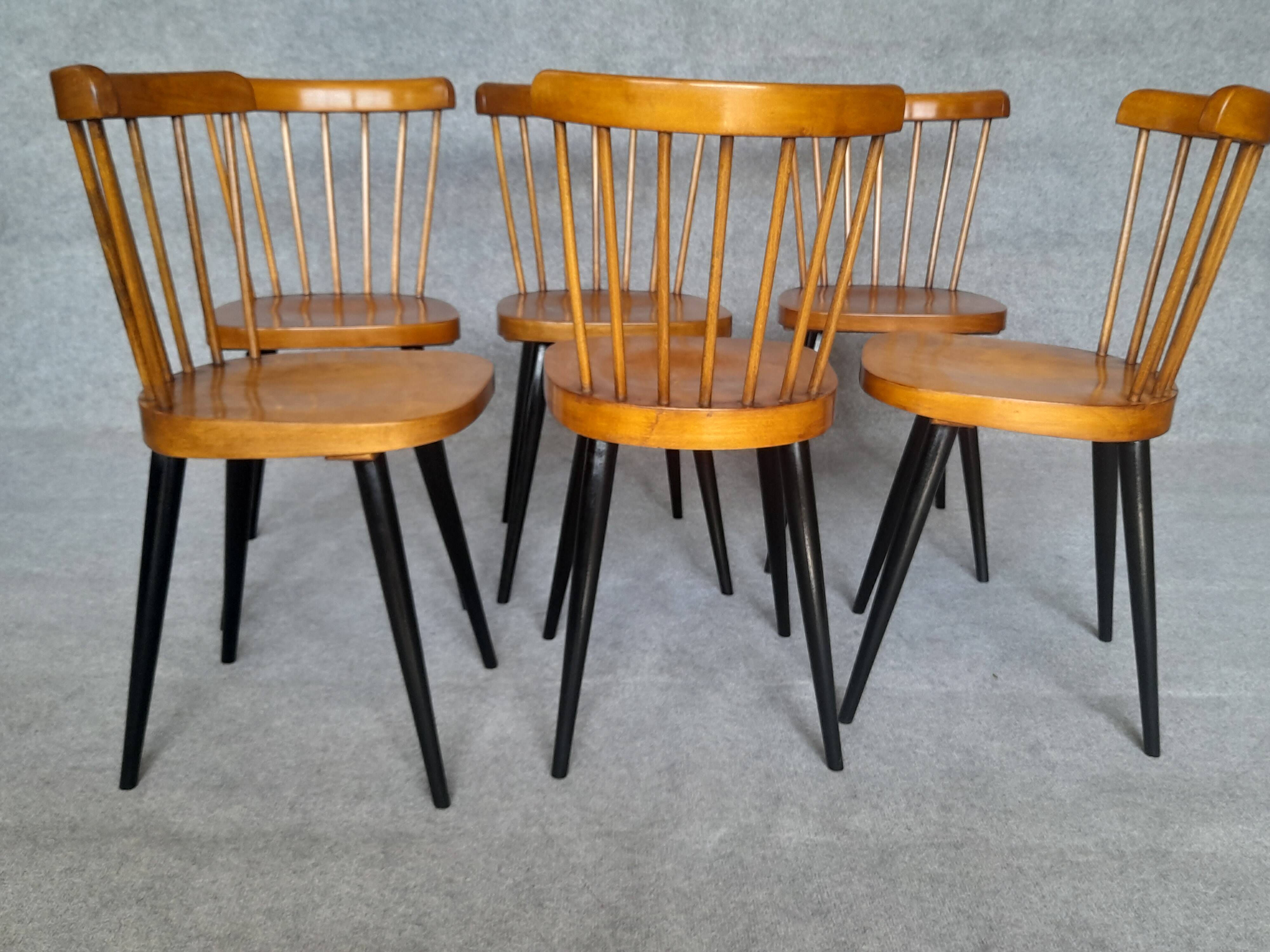Six vintage chairs
