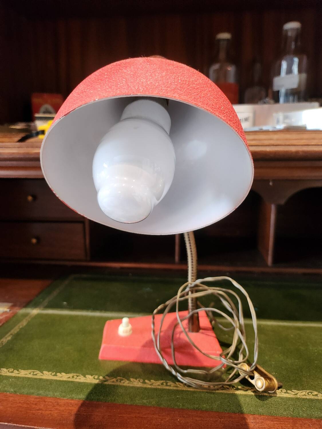 Vintage red desk lamp