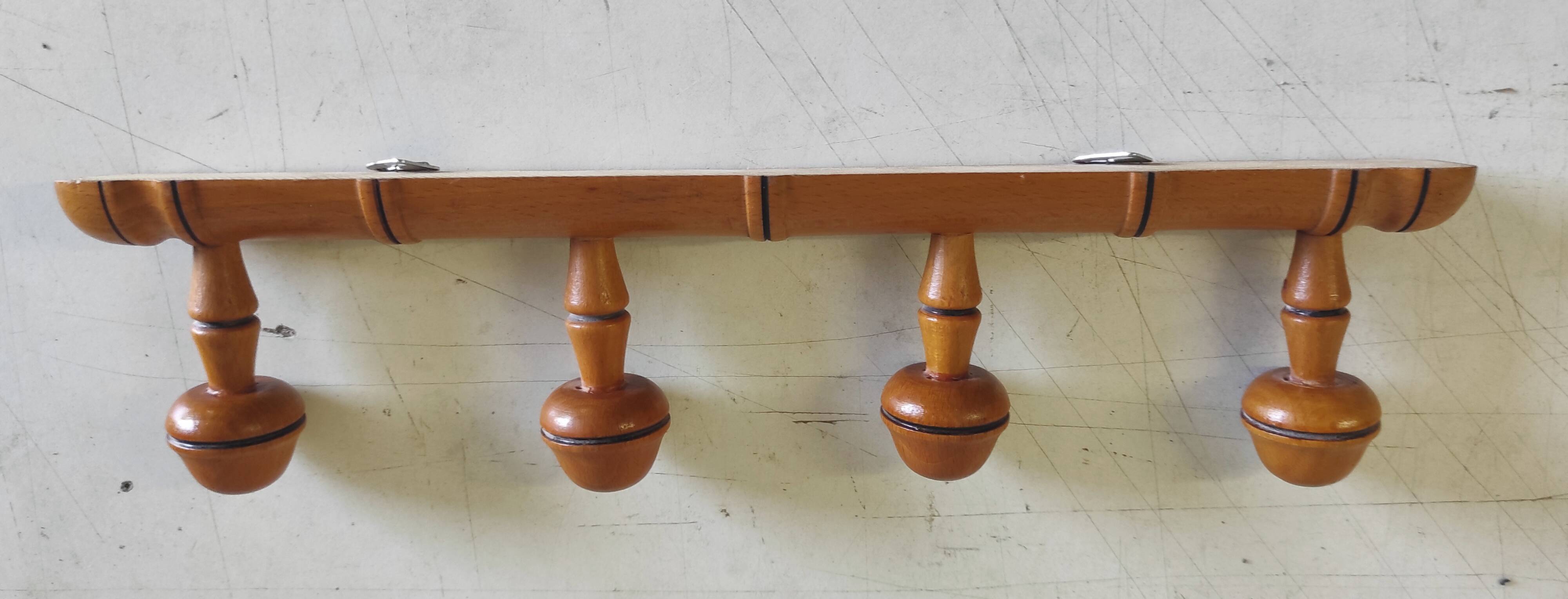 Solid wood coat rack turned in a bamboo style - mid 20th century.