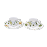 2 coffee cups with Villeroy saucer - Boch model Geranium diam 7 cm