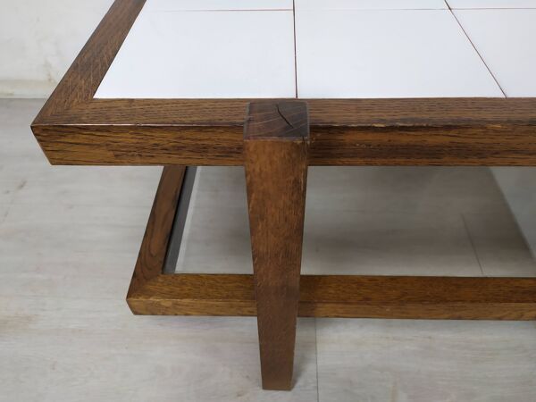 Table basse vintage double plateaux
