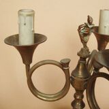 American table lamp 3 brass lights, 1950