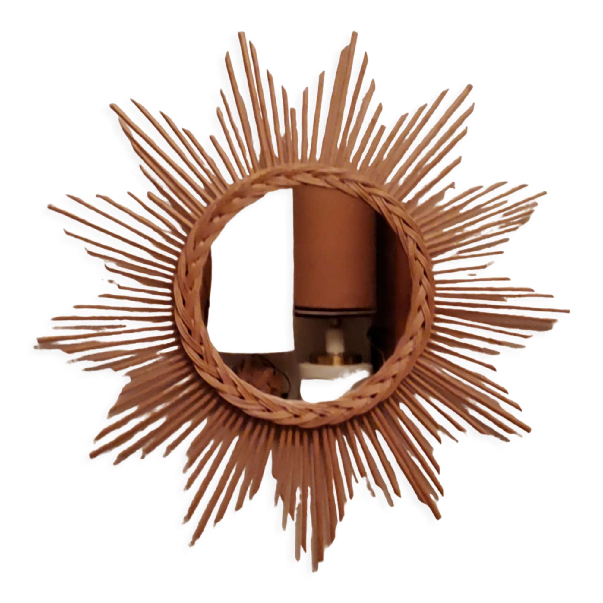 Rattan sun mirror from the 70s