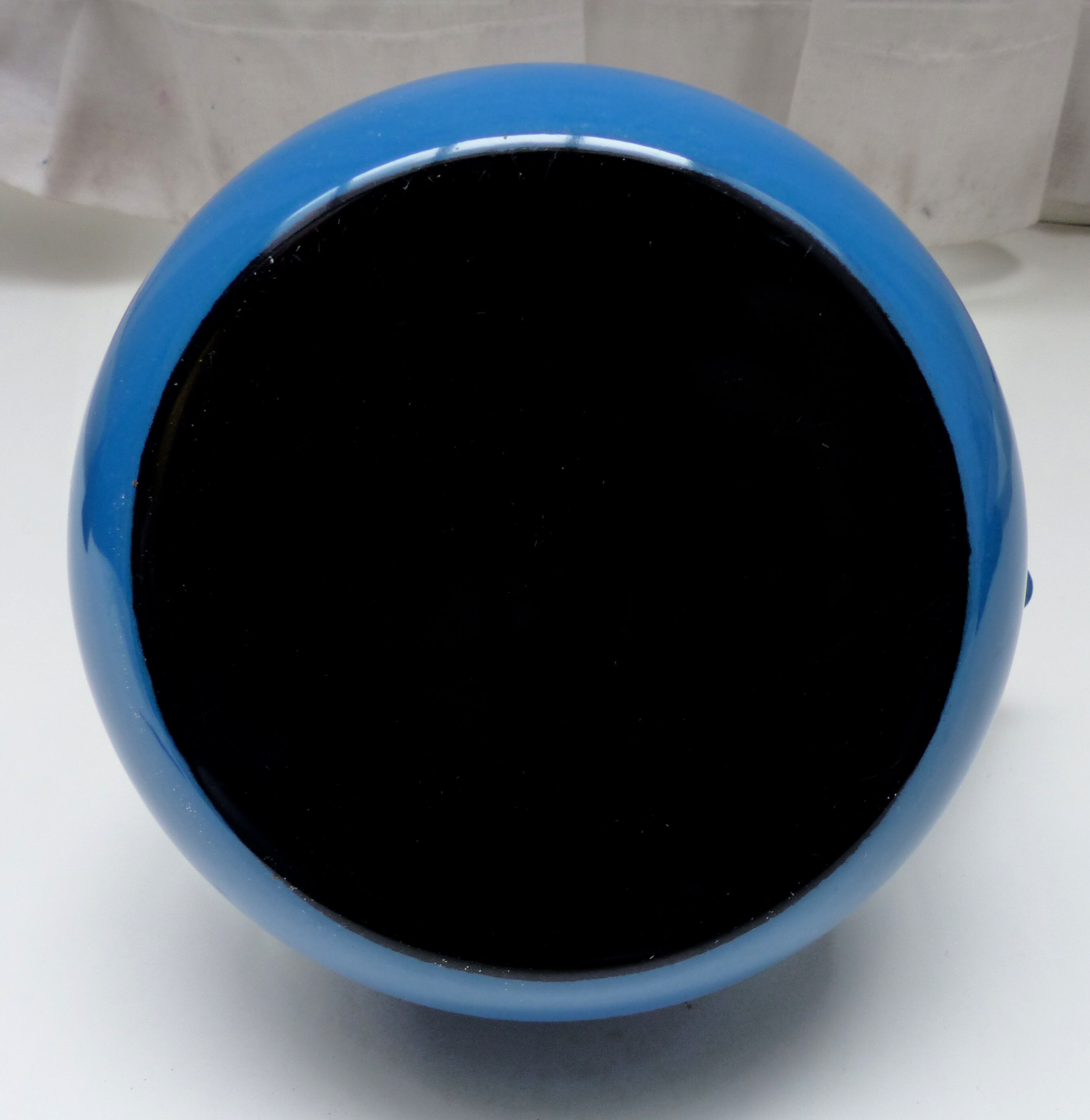 Old blue enamelled kettle