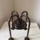 Large Swedish Silver-Plated Metal Candlestick, Modernist Vintage