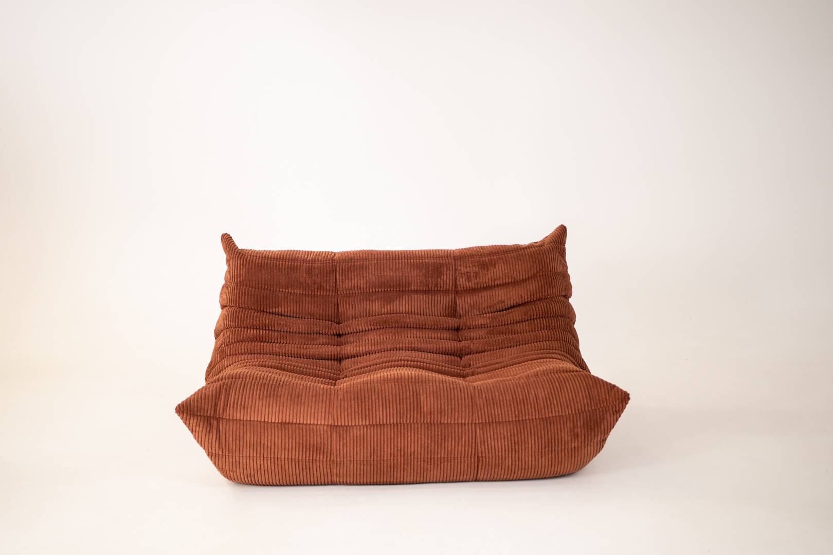 Togo set 2- seater sofa and armchair in brown Corduroy