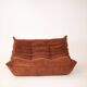 Togo set 2- seater sofa and armchair in brown Corduroy