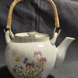 Service à thé vintage en grès six tasses et théière