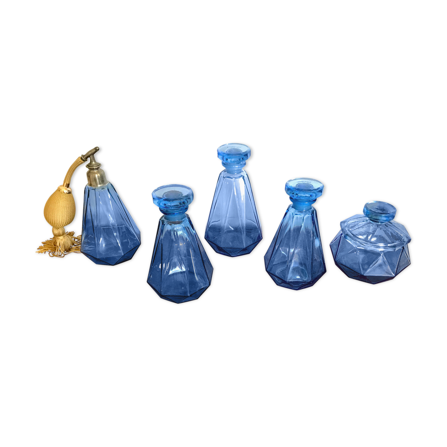 Art deco bathroom bottles
