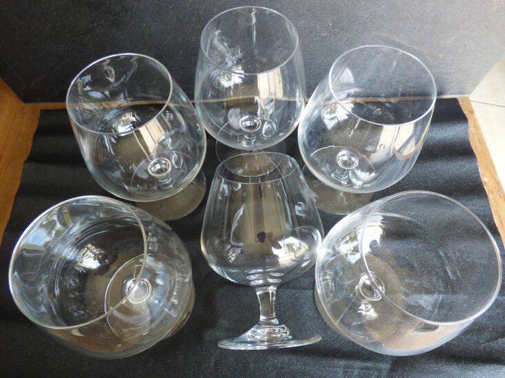6 Large Cognac Glasses