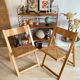 Duo de chaises italiennes  bois et cannage des années 60