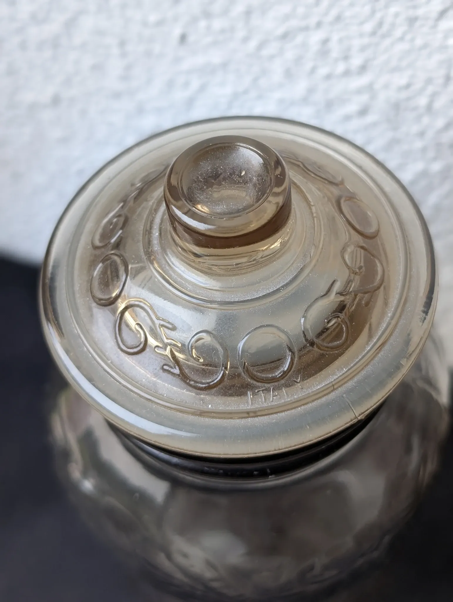 Vintage smoked glass jar Fidenza