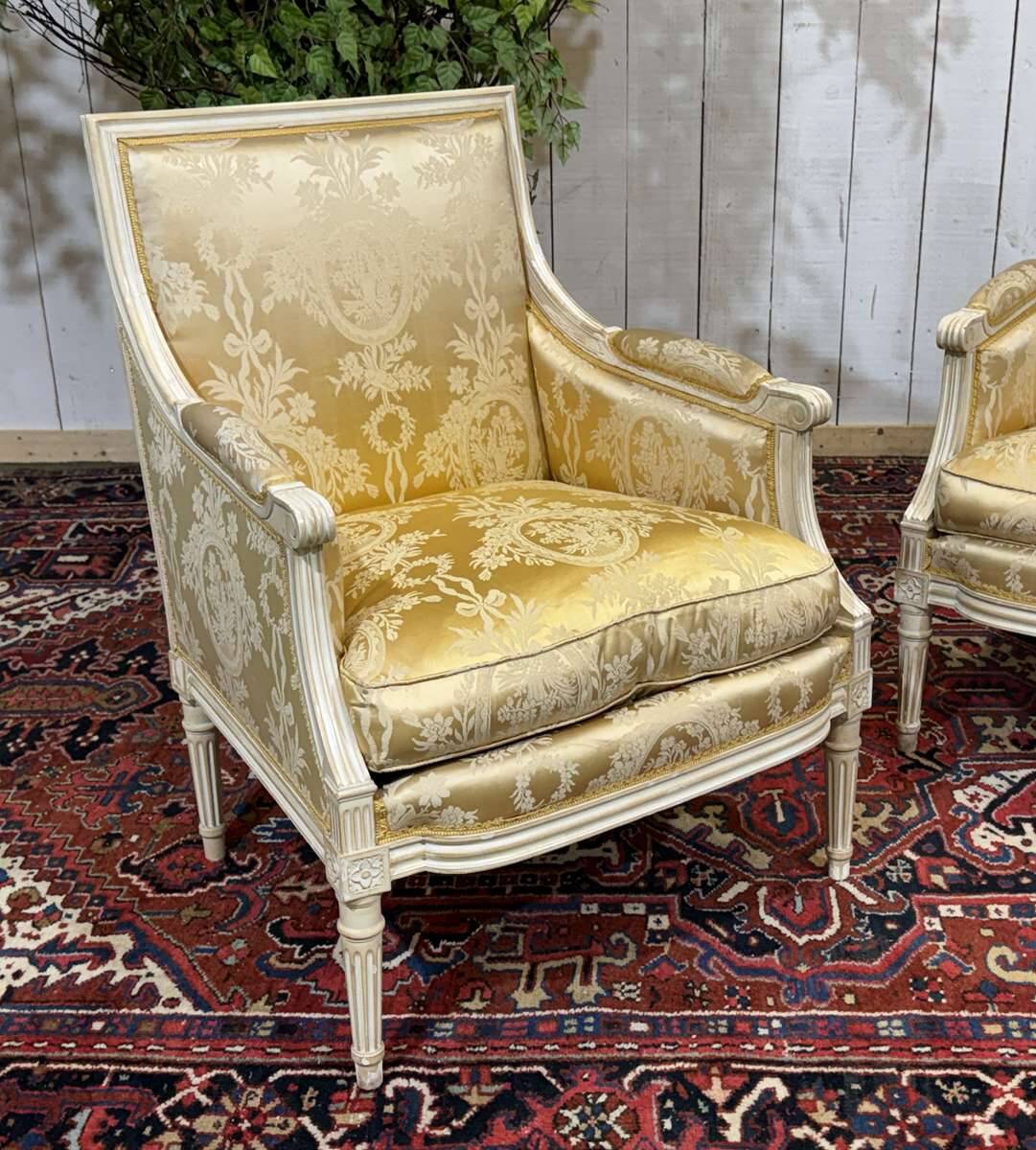 Pair of Louis XVI style armchairs from the 1960s.