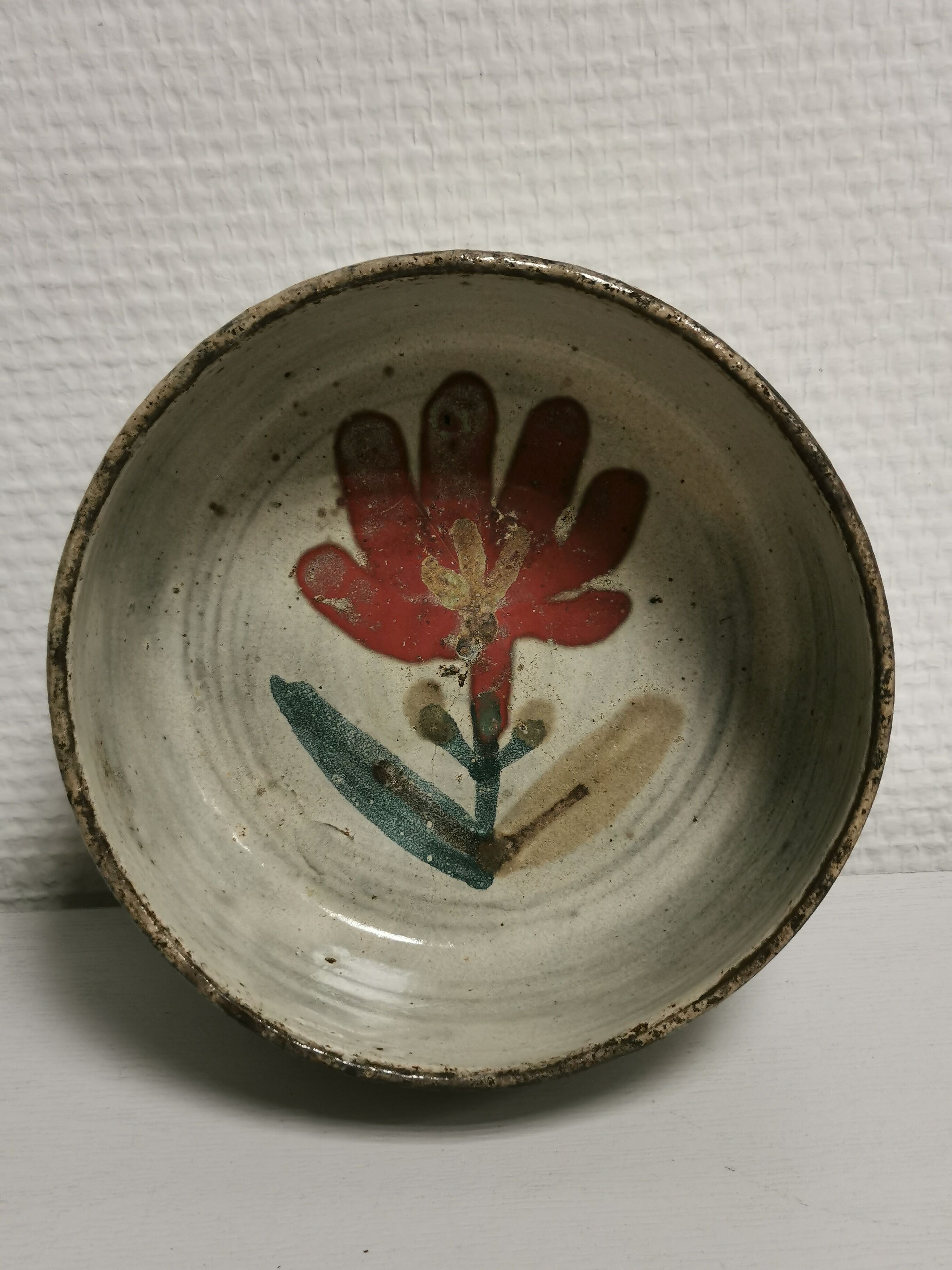 Bowl , Cut , empty pocket Vintage , Ceramic Gustave Reynaud le Murier Vallauris