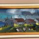 Original Swedish Oil On Panel – “Huts” By Bo Sjööberg