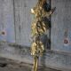 Pair of bronze and gold metal floral wall sconces, flower wall lamp.