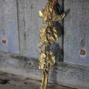 Pair of bronze and gold metal floral wall sconces, flower wall lamp.