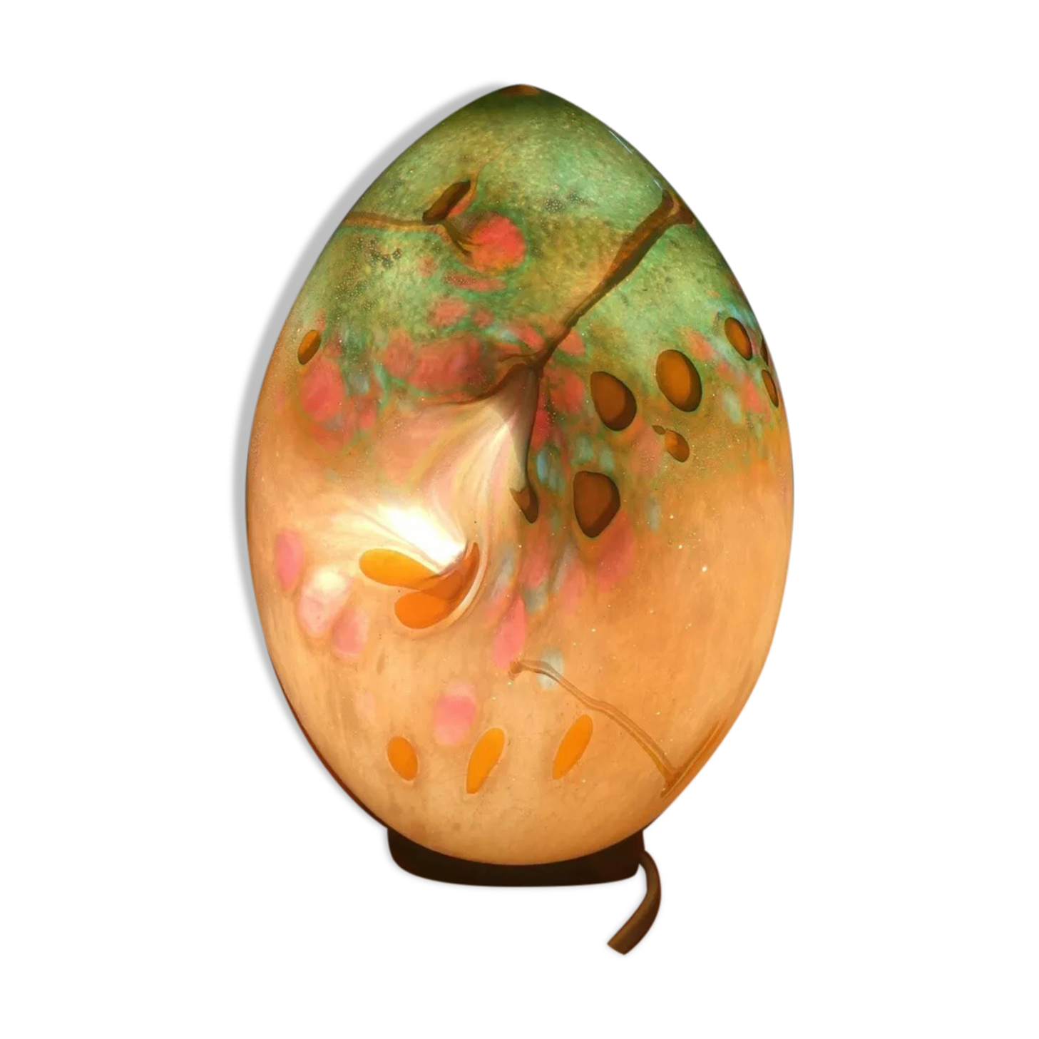 Egg Lamp Artisanal To Pose Blown Glass Glassware Art Silky Essonne