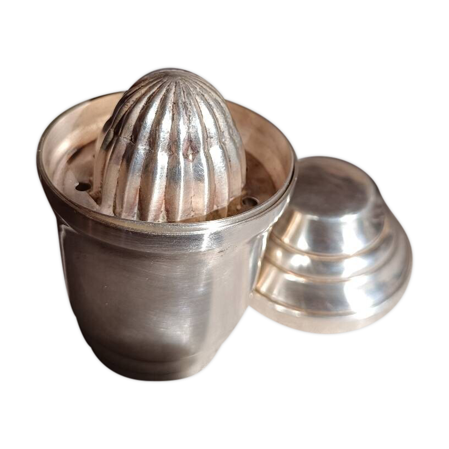 Silver metal citrus press tumbler