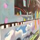 Richard Frank 'Wise Bird Strategy' Painting, Oil On Canvas 1980 Exotic Postmodern Miami