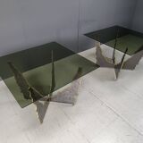 Vintage brutalist coffee tables or side tables, 1970s