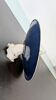 Antique wall light in blue enamel, workshop style.