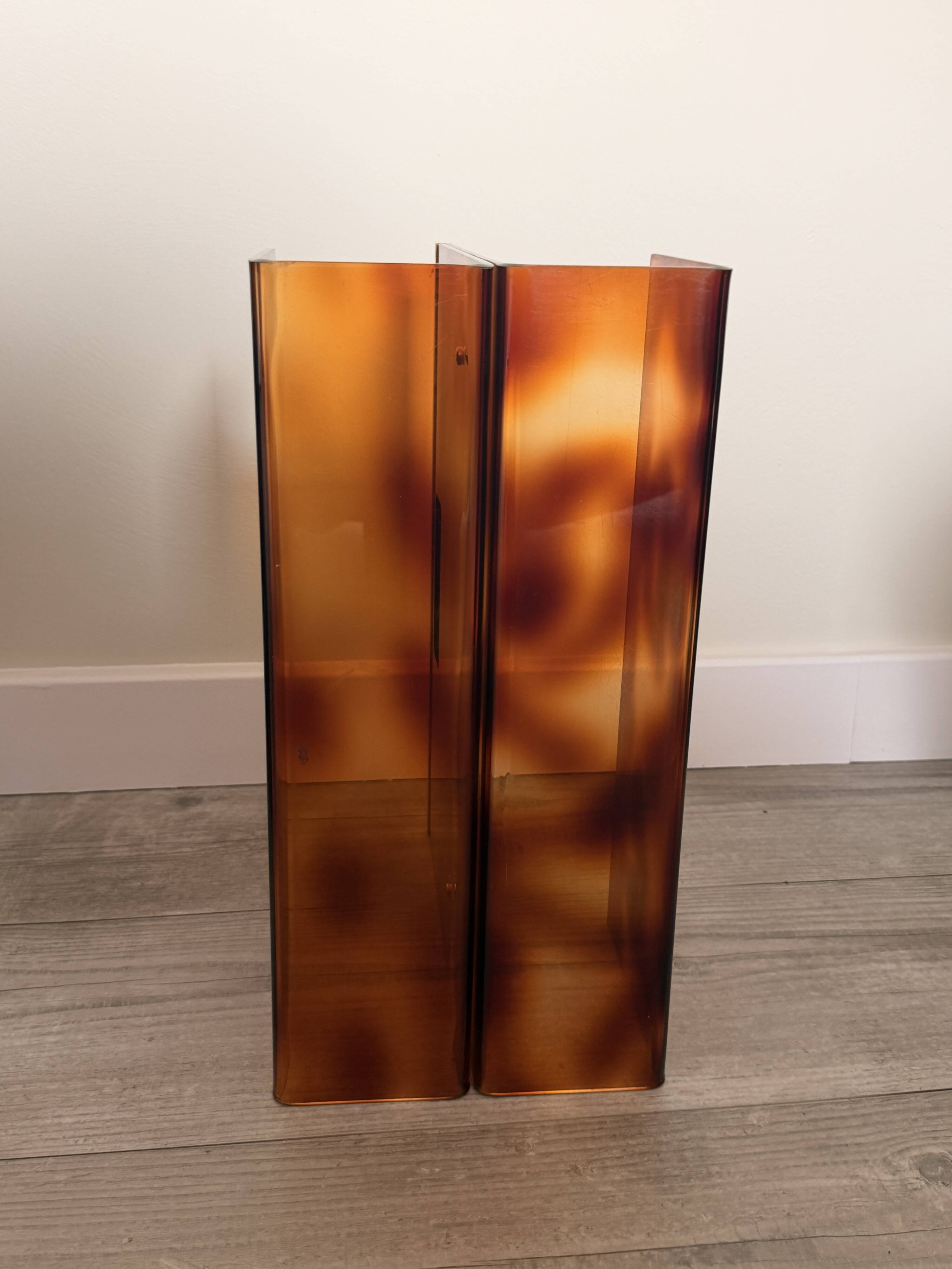 Duo Magazine Rack & Umbrella Stand "Tortoiseshell", Michel Dumas Style