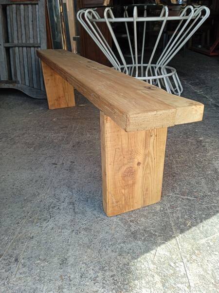 Bench 180 cm old solid wood with patina
