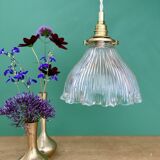 Vintage Holophane Glass Pendant Lampshade (HU1)