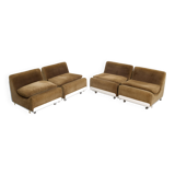 Set of 4 "Orbis" velvet armchairs by Luigi Colani for Colani