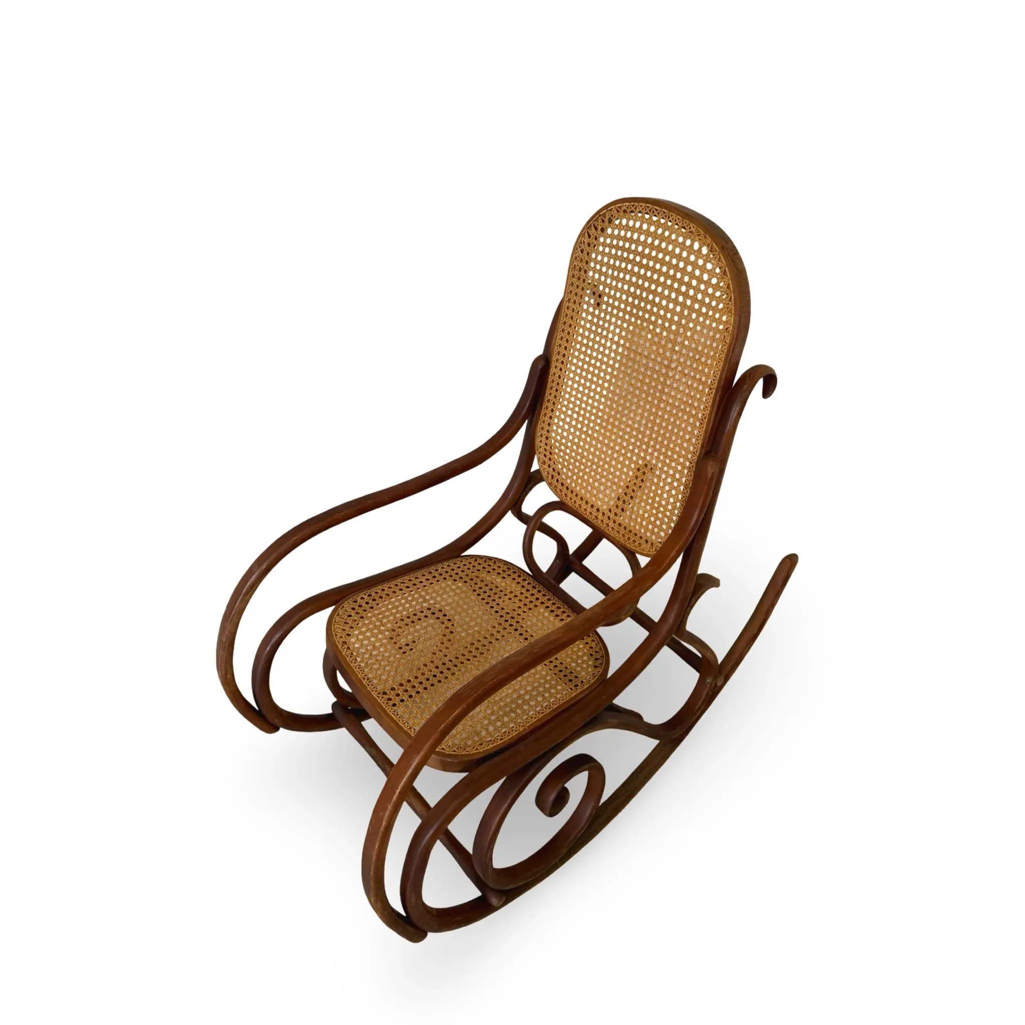 Vintage Bentwood Rocking Chair in the Thonet Tradition, by FMG, 1940s/