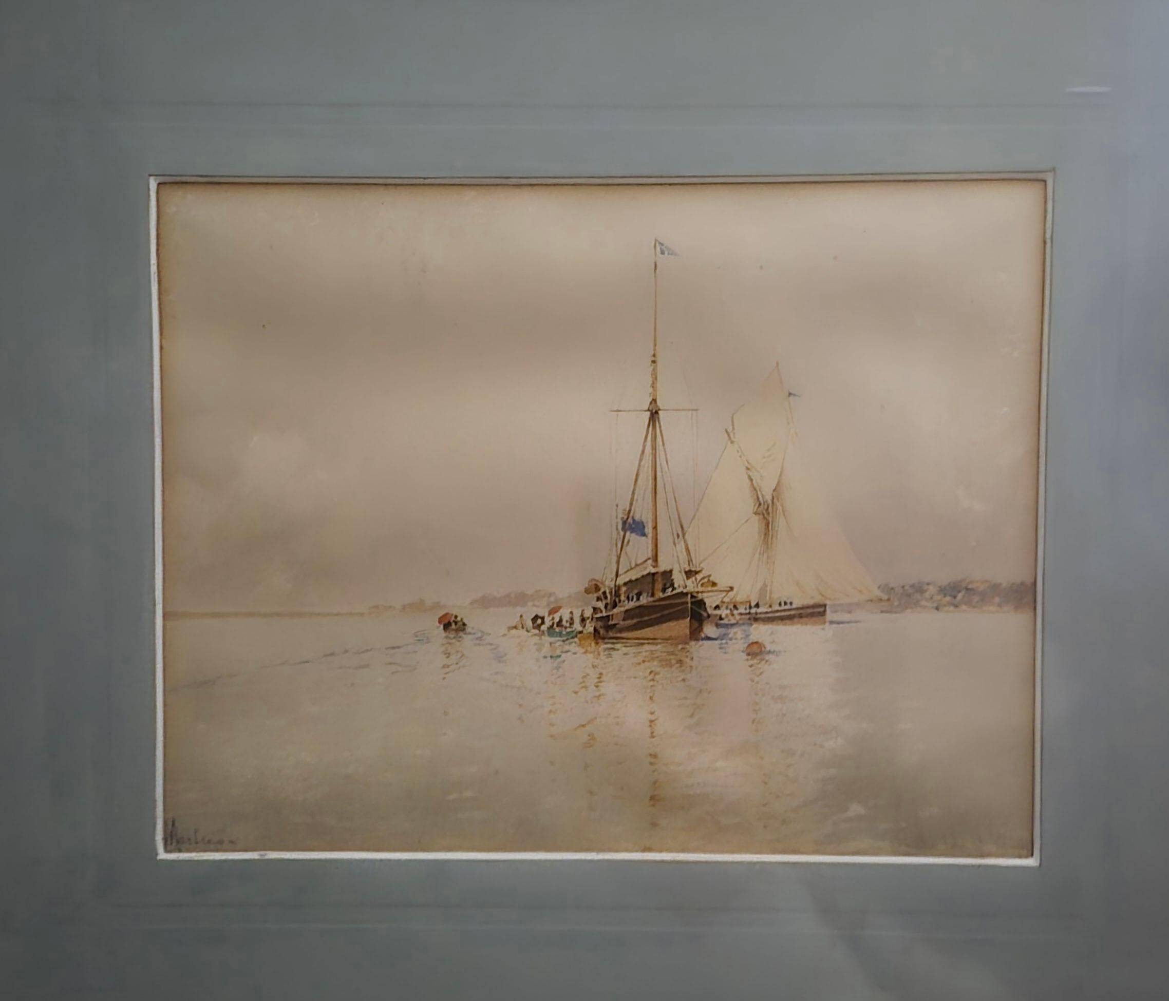 Edoardo De Martino (Italy 1838-1912), Off the Isle of Wight, watercolour, 1863