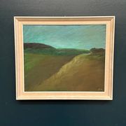Original Swedish Oil on Canvas – "Landscape" by Dina Mortensen – Signed DM – Vintage and Framed – 53 × 45.5 cm (20.9" × 17.9")