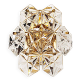 Polished brass and crystal glass wall lamp by Kinkeldey, Germany 1970’s
