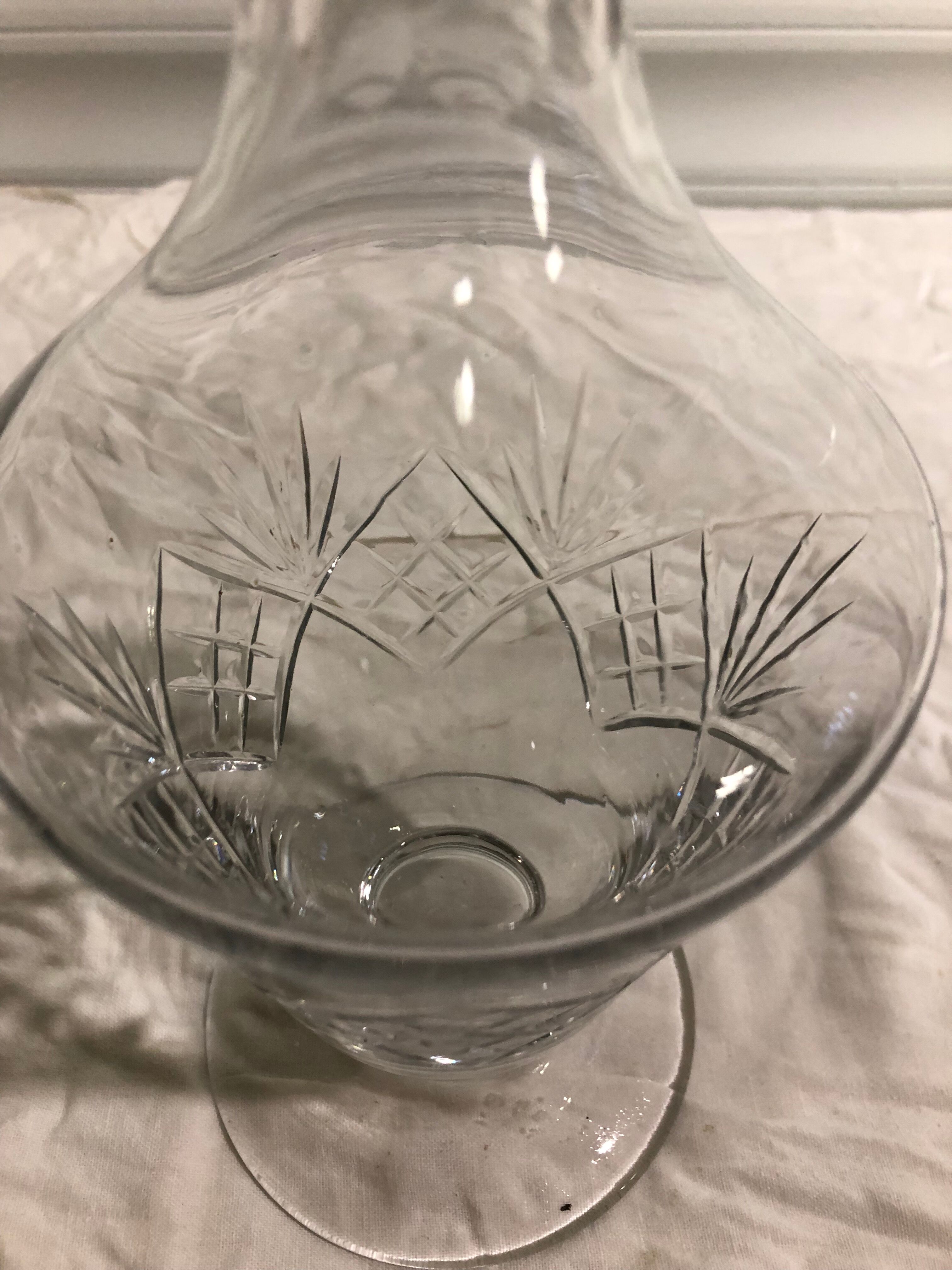 Chiseled crystal vintage wine decanter