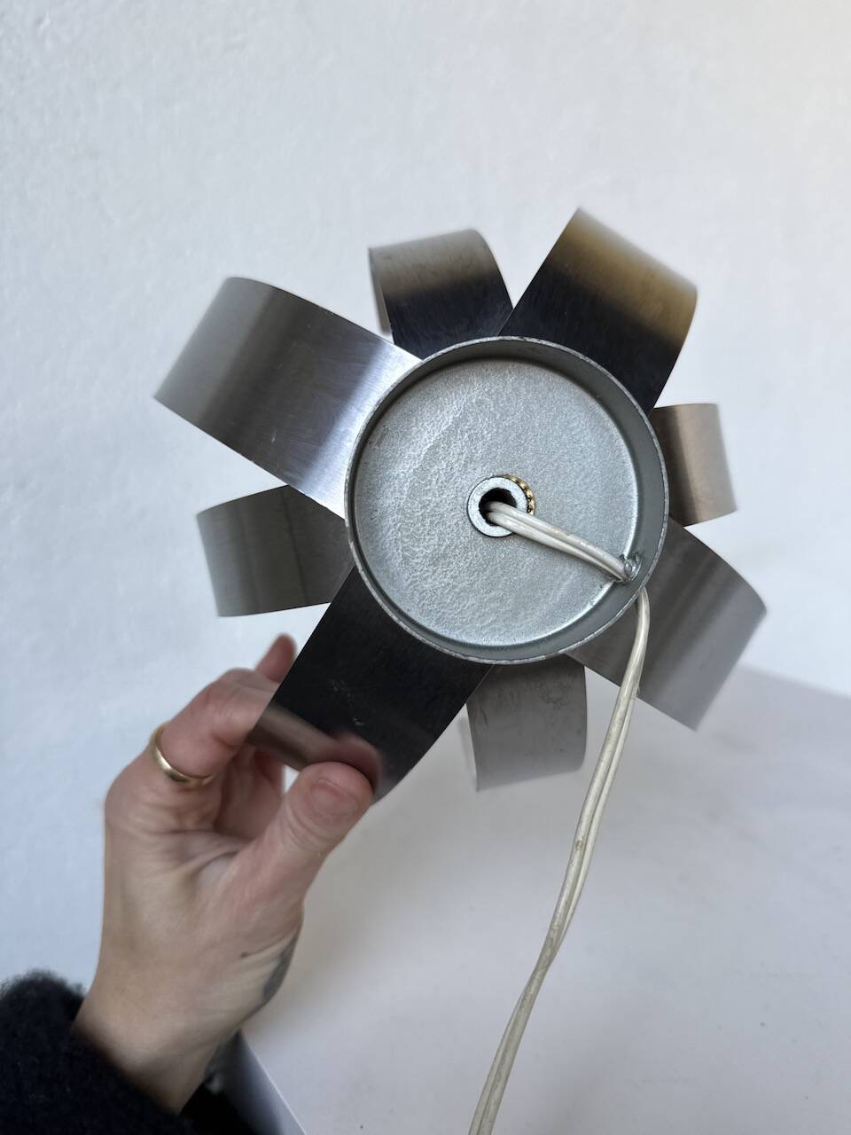 Oxar space age chrome flower wall light