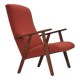 1970s, Danish highback armchair, furniture wool, teak wood, oak wood.