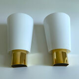Pair Vintage Wall Lamp Limburg, Golden Brass Glass, 70s