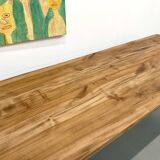 XXL solid walnut table with tapered legs