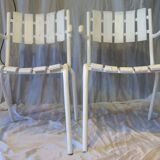 Pair of white garden armchairs