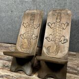 Afrique Centrale vers 1950 : paire de chaises en bois exotique