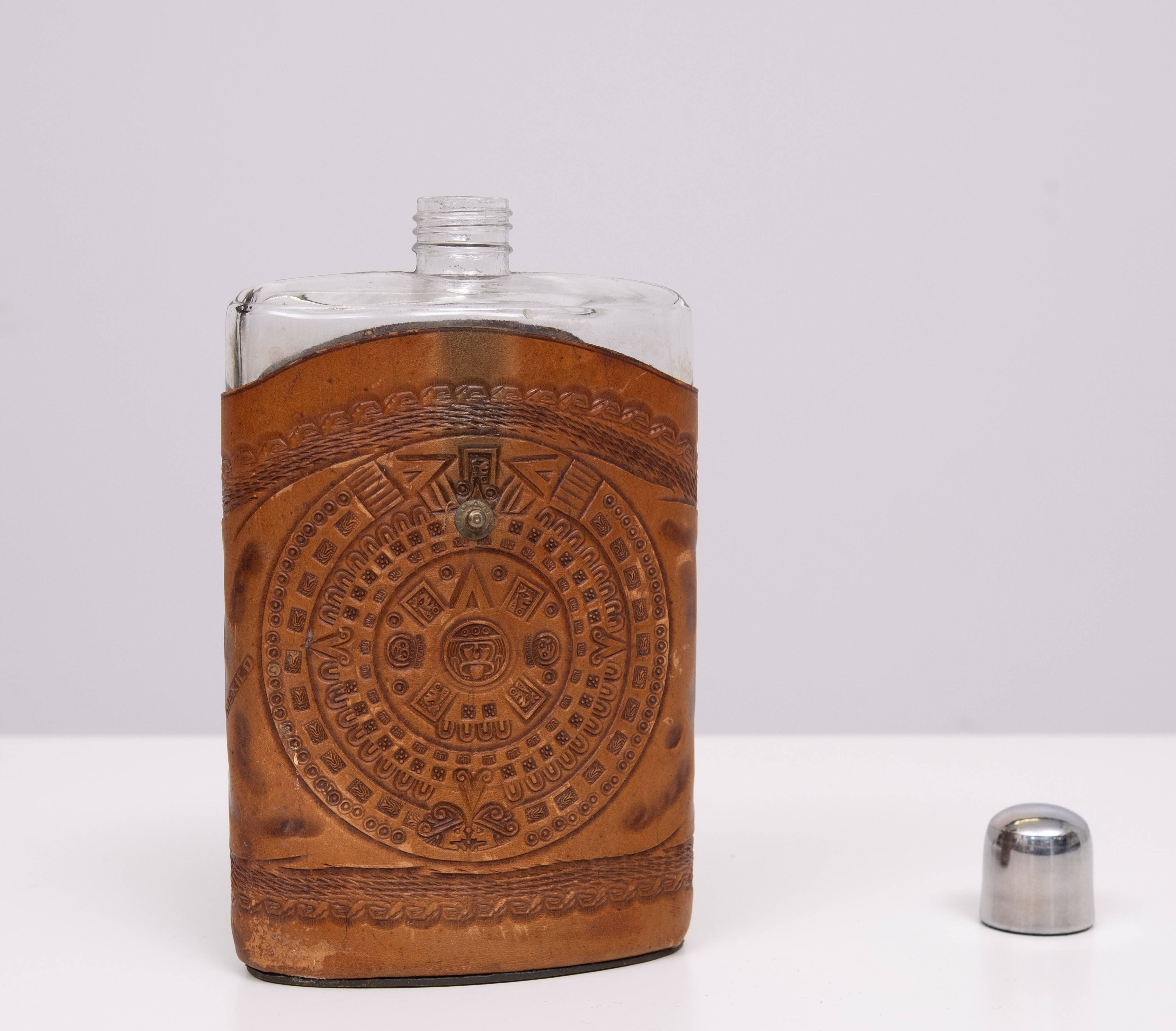 Angel Pazmino Tequila Hip Flask Ecuador 1960s