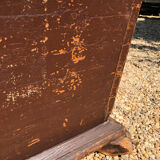 19th-century curved antique wooden chest
