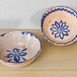Antique Handmade Terracotta Ceramic Lebrillos Bowls Fajalauza, Granada Spain XIX