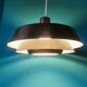 Brown lacquered pendant light, taklampa model by "e.s.horn", Denmark 1970