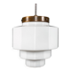 1930s English Art Deco Stepped Opaline Glass Pendant Lamp